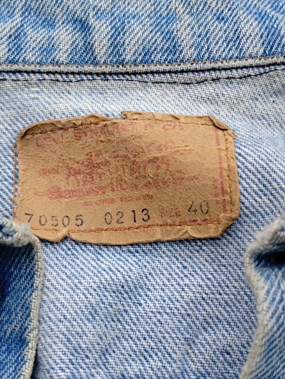 LEVIS Type 3 70505 0213 Denim Trucker Jacket Factory Code 1 Rare 70s VINTAGE - Picture 3 of 8